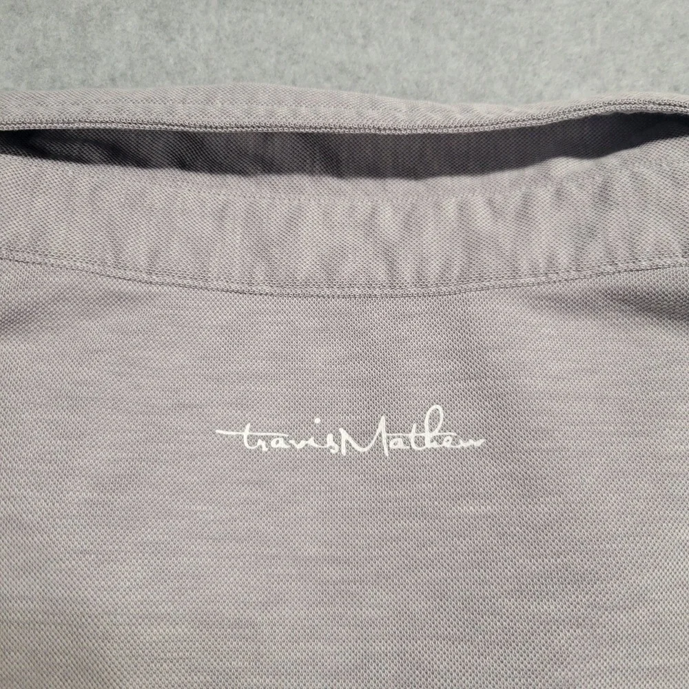 Travis Matthew Mens XL Grey Pima Cotton Blend Short Sleeve Golf Polo Shirt - Picture 9 of 10